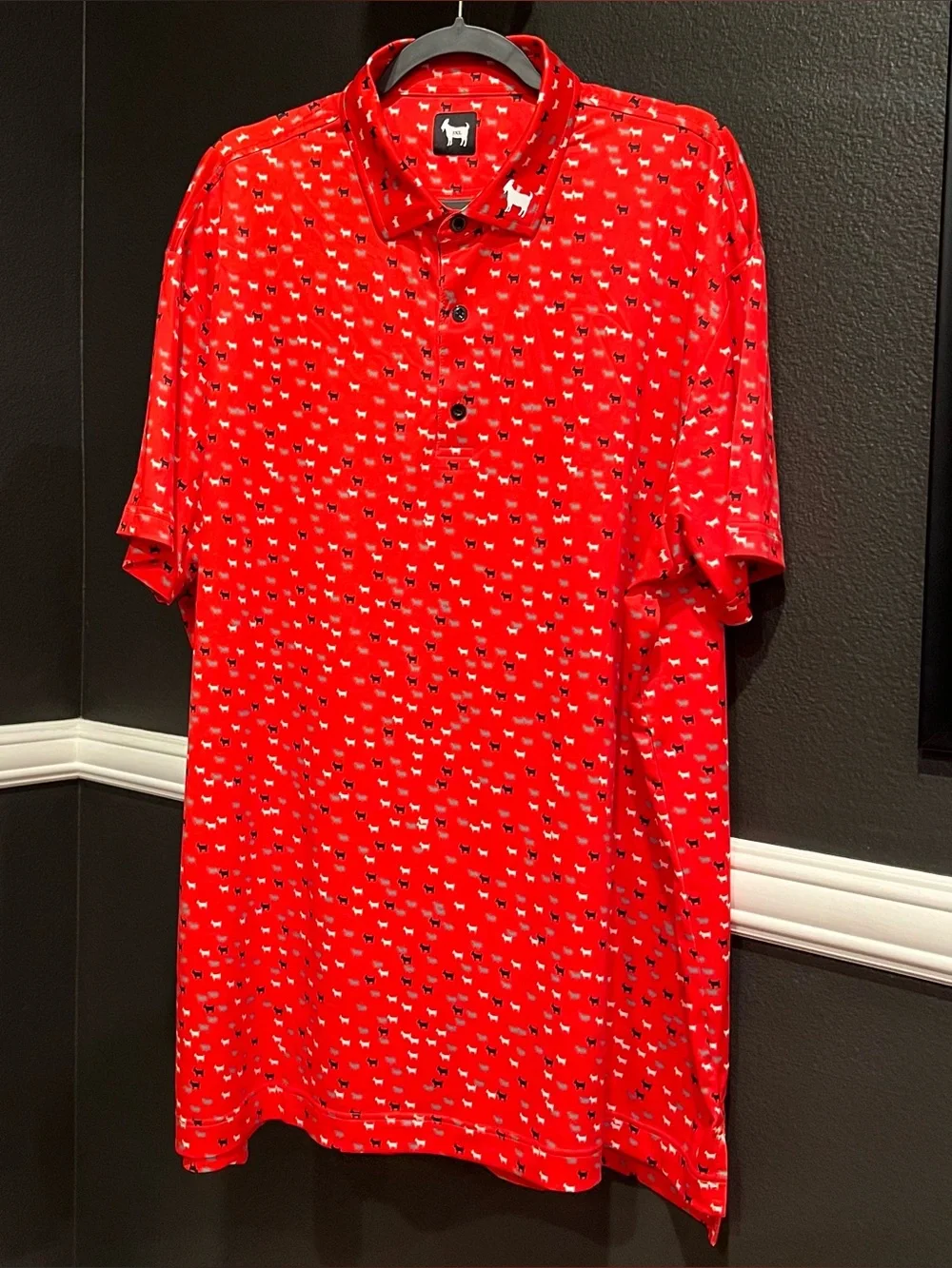 Goated Men's Red EXOD 20:3 Short Sleeve Performance Golf Polo Shirt Size 3XL